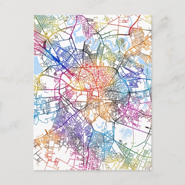 Bucharest Romania City Map Postcard (Front)