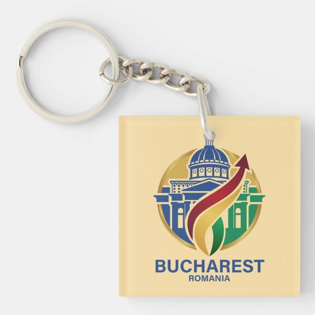 Bucharest Romania Eastern European Keychain (Front)