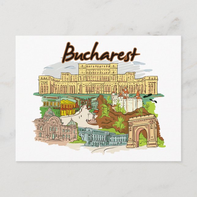 Bucharest, Romania Famous City Postcard (Front)