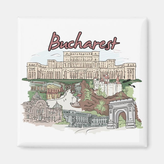 Bucharest - Romania.png Magnet (Front)