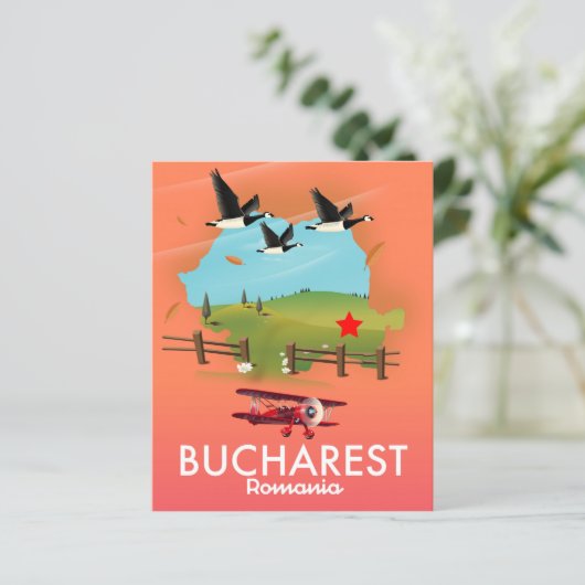 Bucharest Romania vacation map (Standing Front)