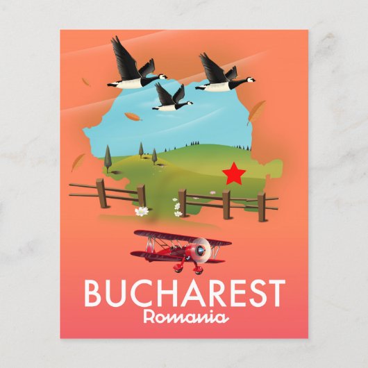 Bucharest Romania vacation map (Back)