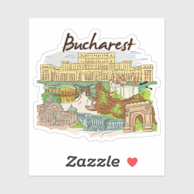 bucharest Rond Flag Sticker (Sheet)
