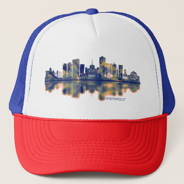 Bucharest Skyline Trucker Hat (Front)