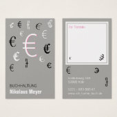 Buchhaltung Visitenkarten mit pink (Front & Back)