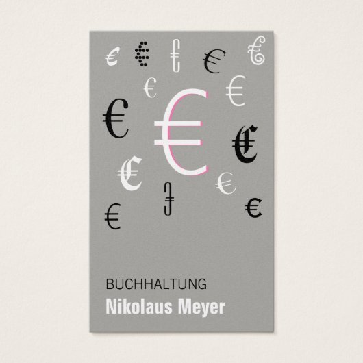 Buchhaltung Visitenkarten mit pink (Front)