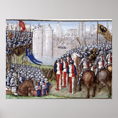 Buchmalerei Mittelalter Belagerung Poster