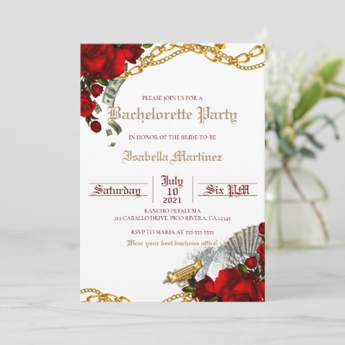 Buchona Bachelorette Party Invitation Mob Wife 