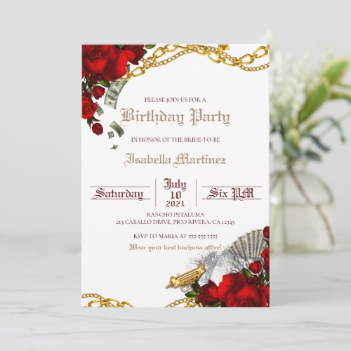 Buchona Birthday Party Invitation Mob Wife 