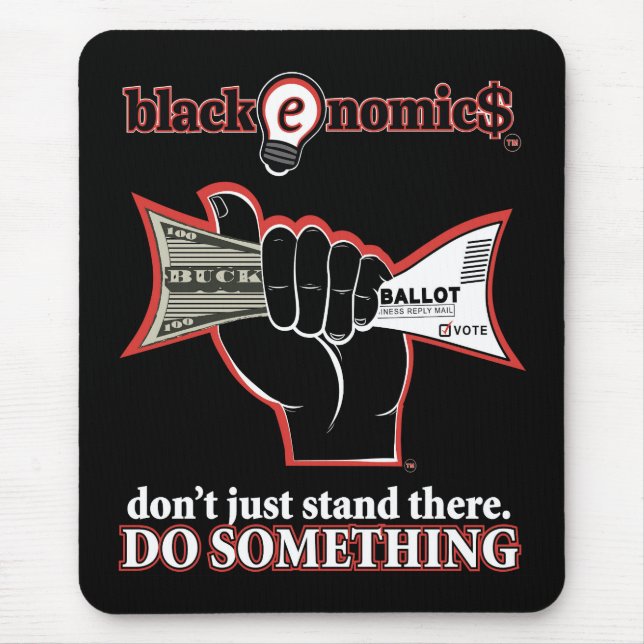 "Buck and Ballot" Standard Mousepad (Black) (Front)