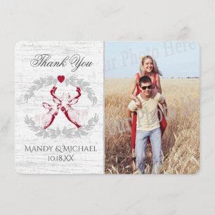 Buck and Doe Birch Photo Thank You Card