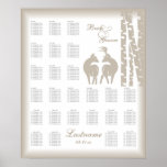 Buck And Doe Seating Chart With Birch Trees at Zazzle
