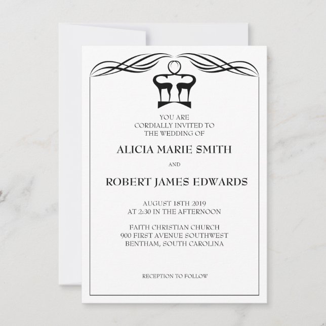 Buck and Doe Wedding Invitation (Front)