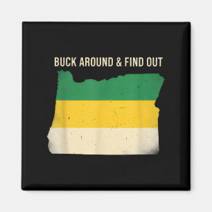 Buck Around Oregon Map Funny Wildlife Adventure Vi Magnet