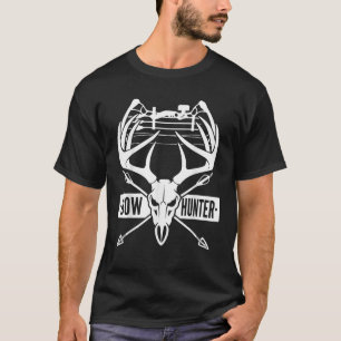 Buck Arrow Bow Hunting Vintage Deer Skull and Comp T-Shirt