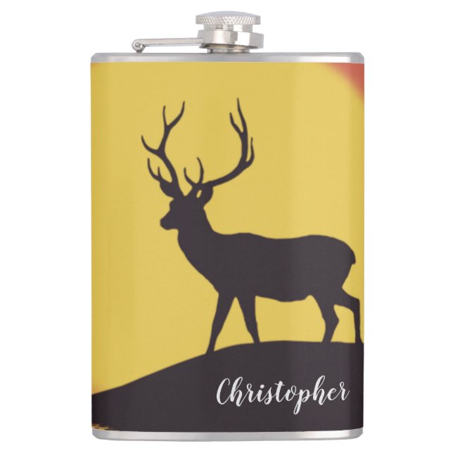 Buck at Sunset Flask (Front)
