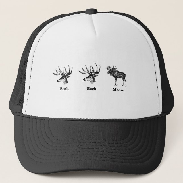 buck buck moose trucker hat (Front)