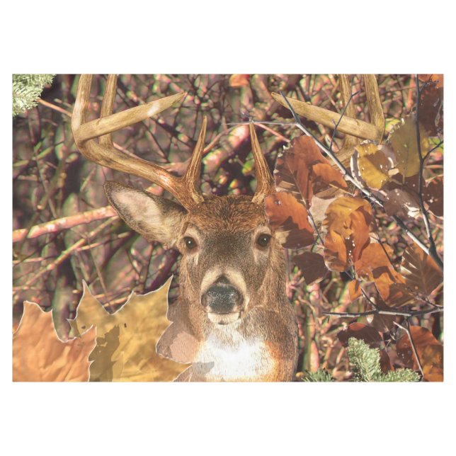 Buck Camouflage White Tail Deer Tablecloth (Front (Horizontal))