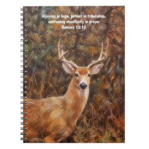 Buck Deer Art Bible Verse Prayer Journal Notebook