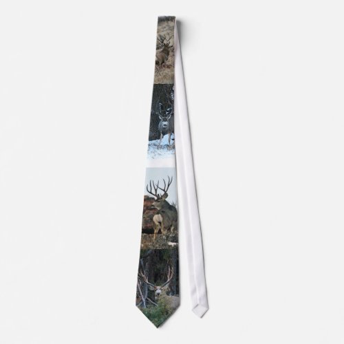 Buck deer collage tie