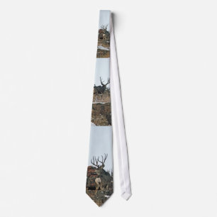 Buck deer first snow tie