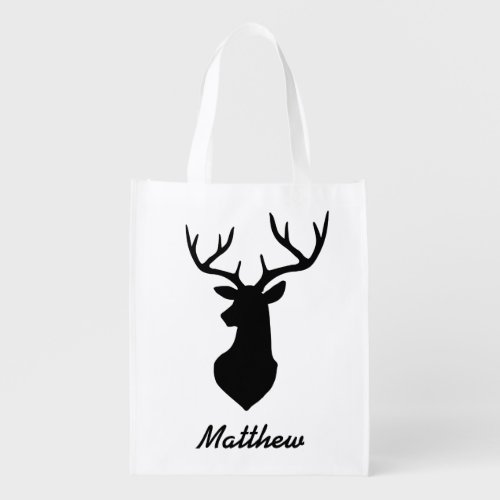 Buck Deer Head Grocery Bag