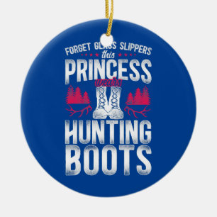 Buck Deer Hunting Hunter Girl Vintage Forget Ceramic Ornament