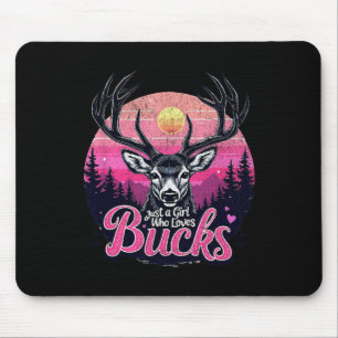 Buck Deer Hunting Hunter Girl Vintage Hunt Mouse Pad