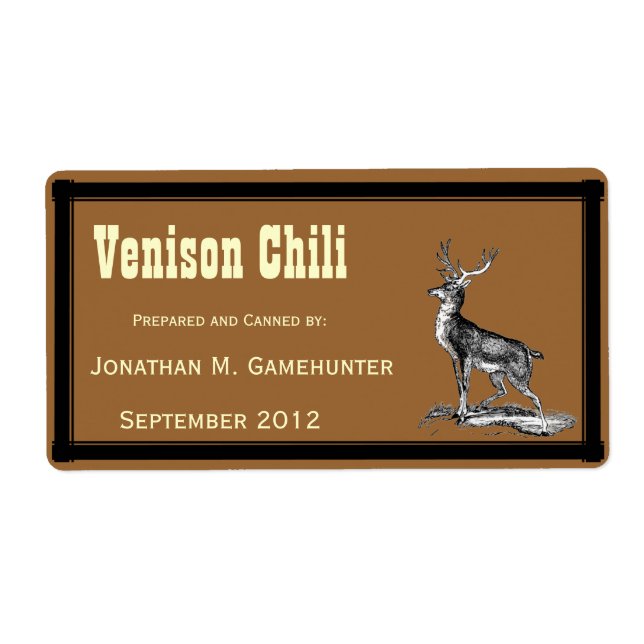 Buck Deer on Brown Canning Label (Front)