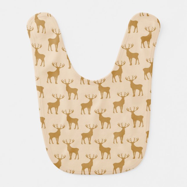 Buck Deer Pattern in Brown Bib (Front)