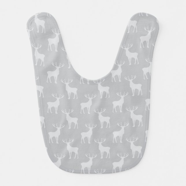 Buck Deer Pattern in Grey Bib (Front)