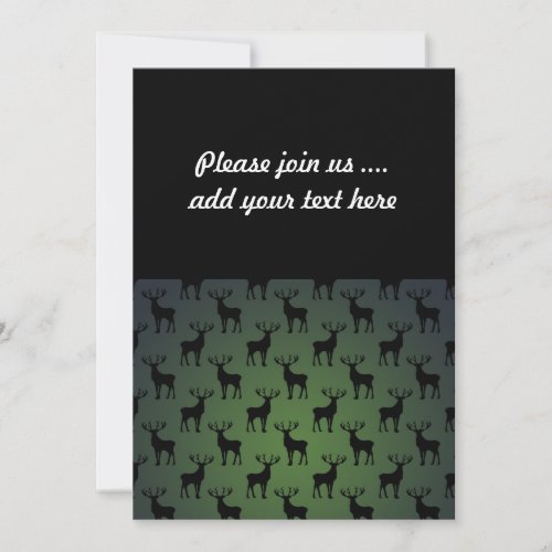 Buck Deer Pattern on Green Custom Announcement