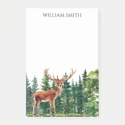 Buck Deer Trees Personalized  Post_it Notes