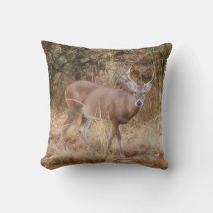 Buck Deer Wild Animal Texas Deer Art Pillow
