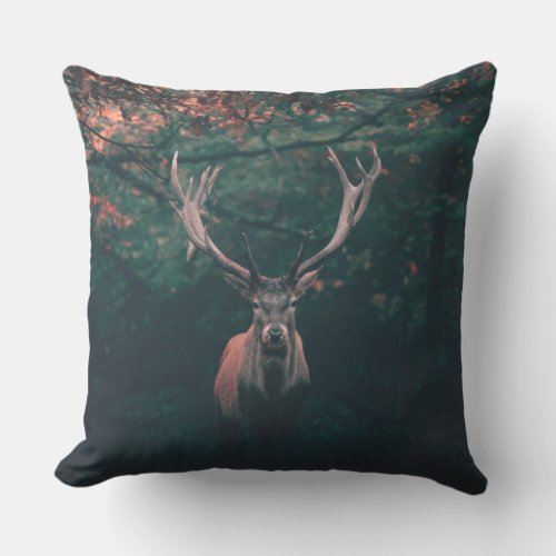 Buck Deer Wild Animal Throw Pillow