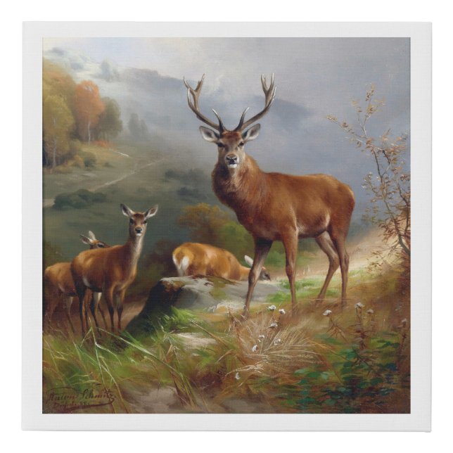 Buck Deer Wildlife Nature Faux Canvas Print (Front)