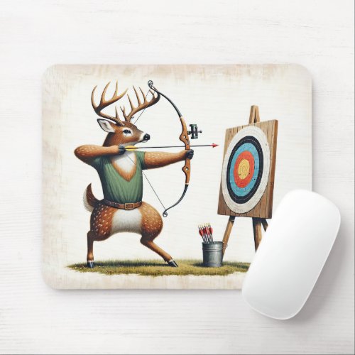 Buck Deer With Bow and Arrow Mouse Pad