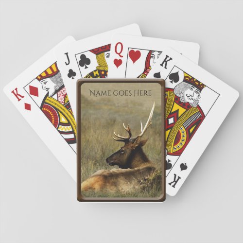 Buck Elk Photo personalize with name Playing Cards