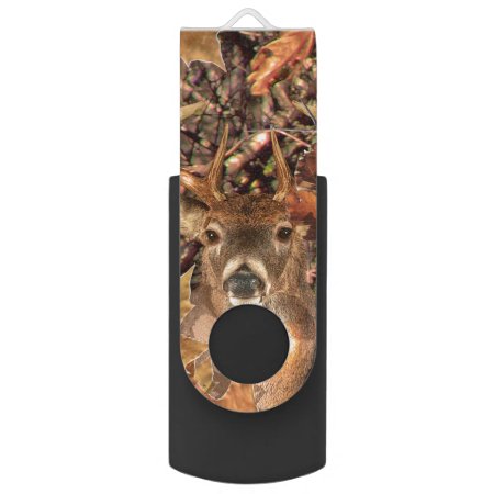 Buck Fall Camouflage White Tail Deer On A Usb Flash Drive