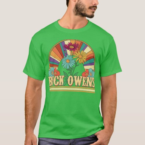 Buck Flowers Name Owens Personalized Gifts Retro S T_Shirt