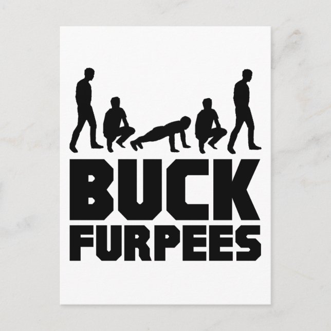 Buck Furpees -- Burpees Fitness Postcard (Front)