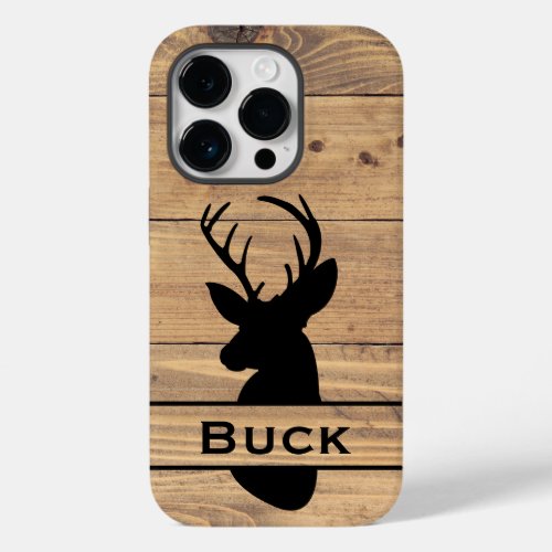 Buck Head Black Silhouette iPhone 14 Pro Case