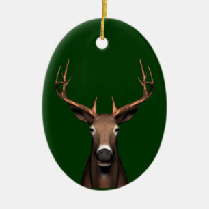 Buck Head Ceramic Ornament