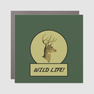 Buck Head Dark Green Car/Truck Magnet