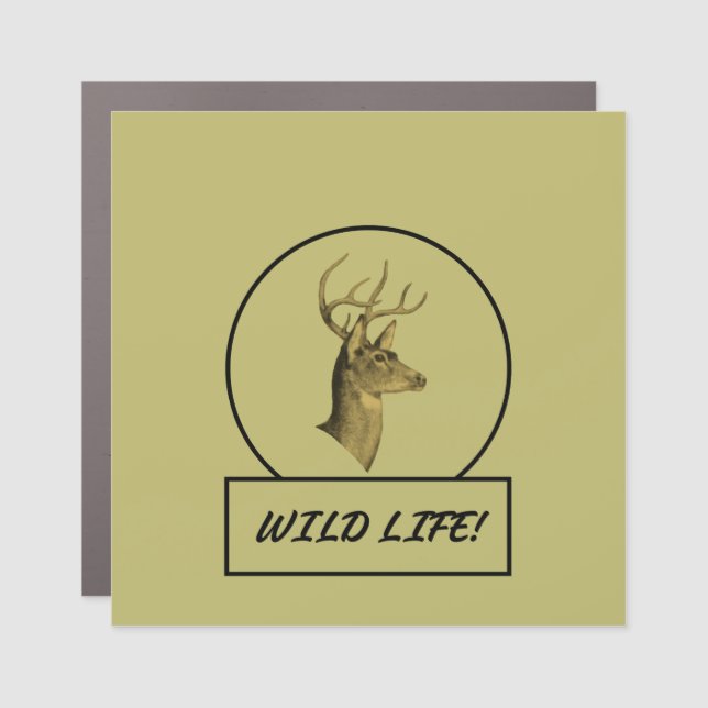 Buck Head Dark Khaki Car/Truck Magnet (Front)