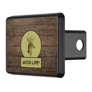 Buck Head Dark Wood Grain Truck Hitch Cover