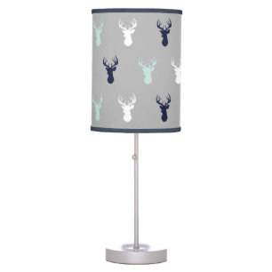 Buck Head Lamp - Mint, Navy, grey