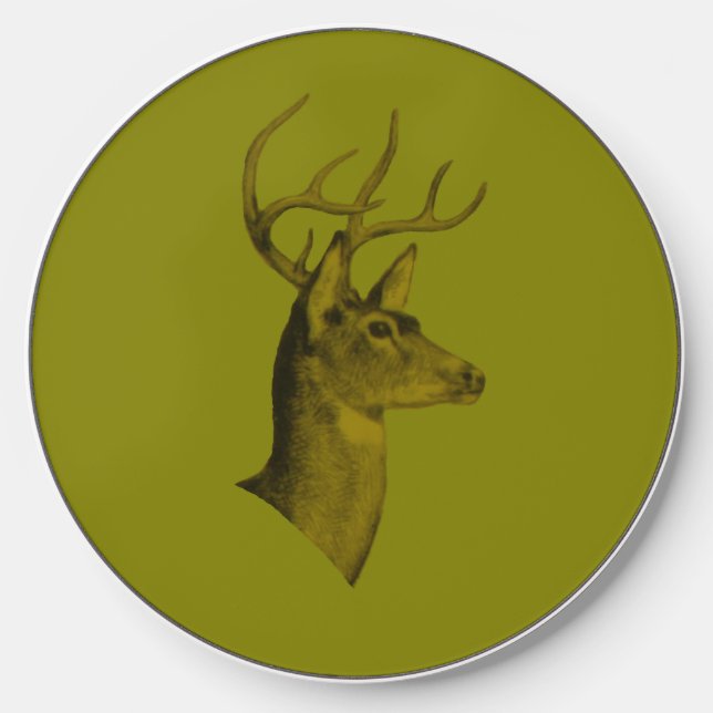 Buck Head Olive Wireless Charger (Front)