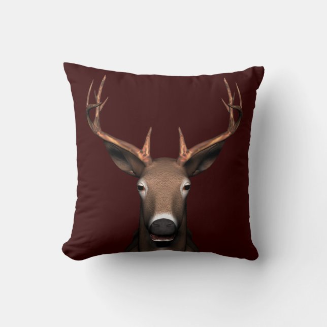 Buck Head Throw Pillow (Front)