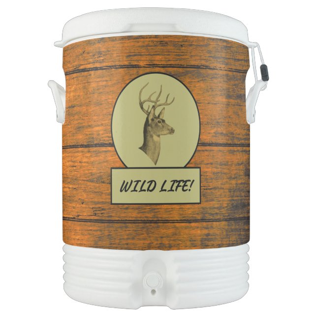 Buck Head Wood Grain Beverage Cooler (Front)